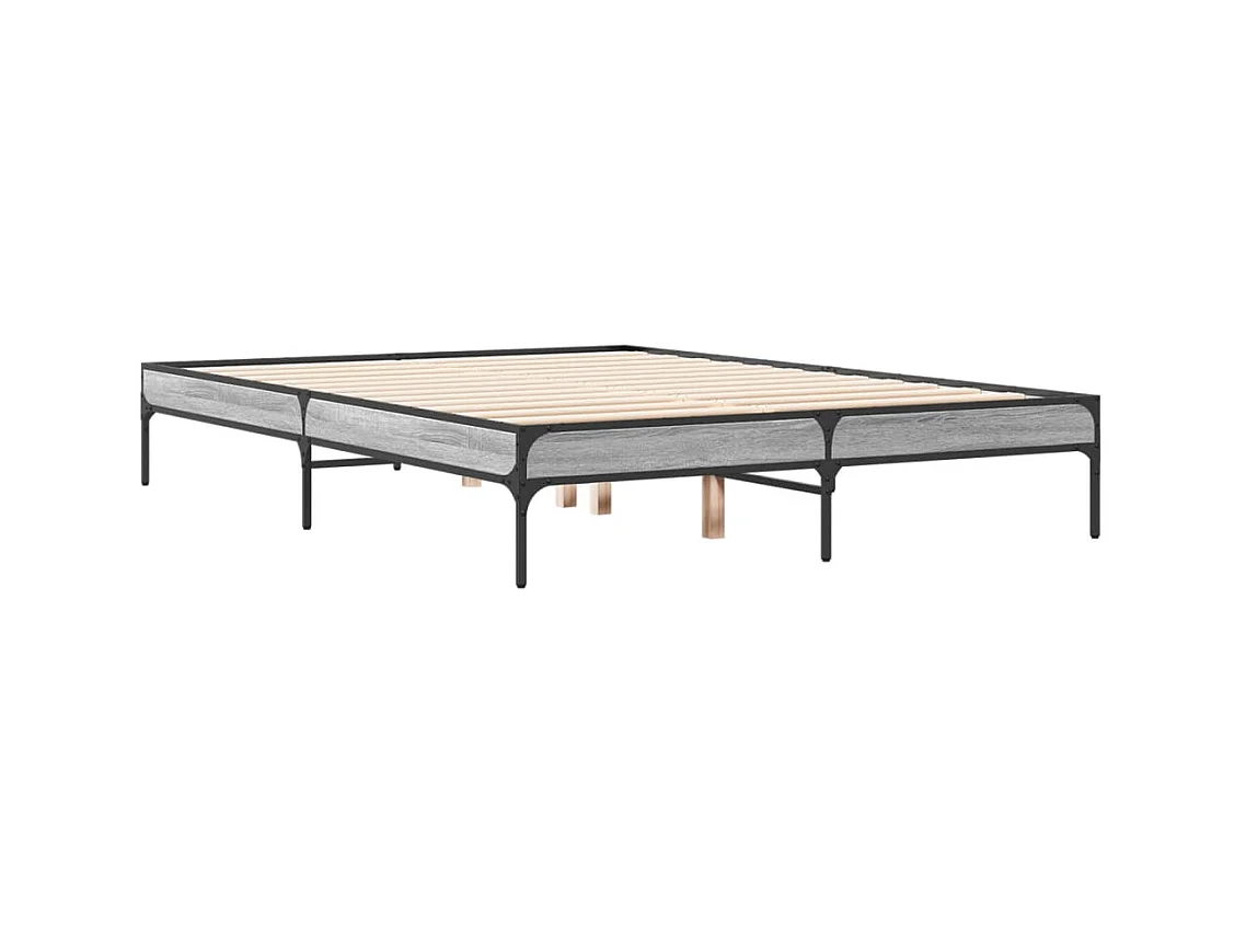 Lit double | Lit adulte | Cadre de lit sonoma gris 140x190 cm
