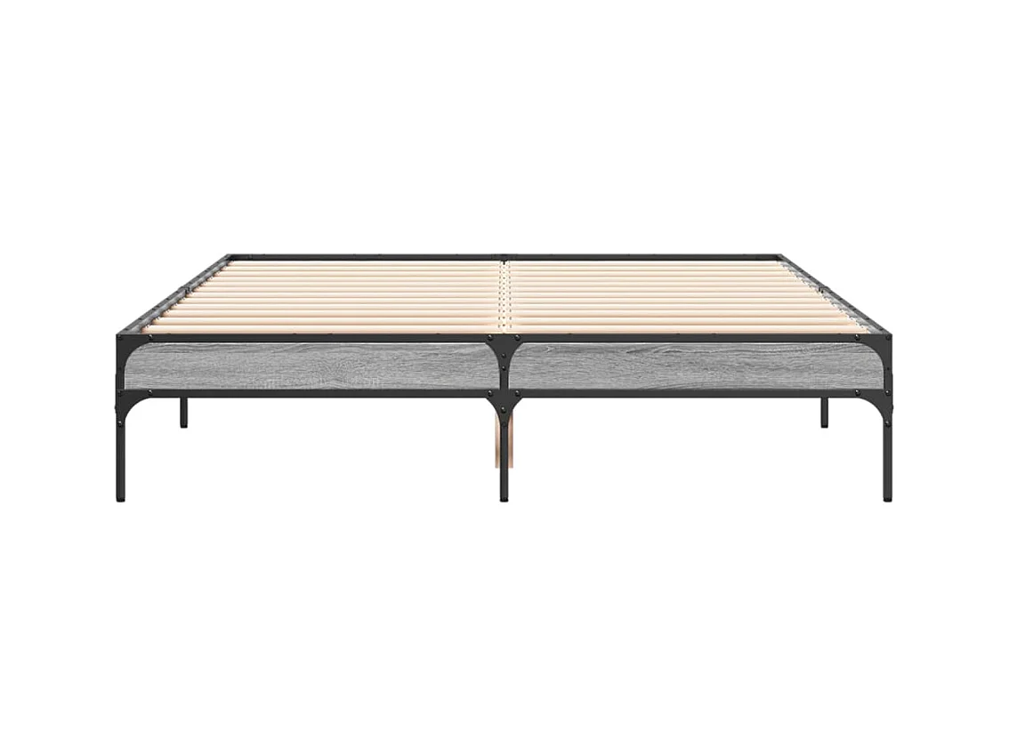 Lit double | Lit adulte | Cadre de lit sonoma gris 140x190 cm