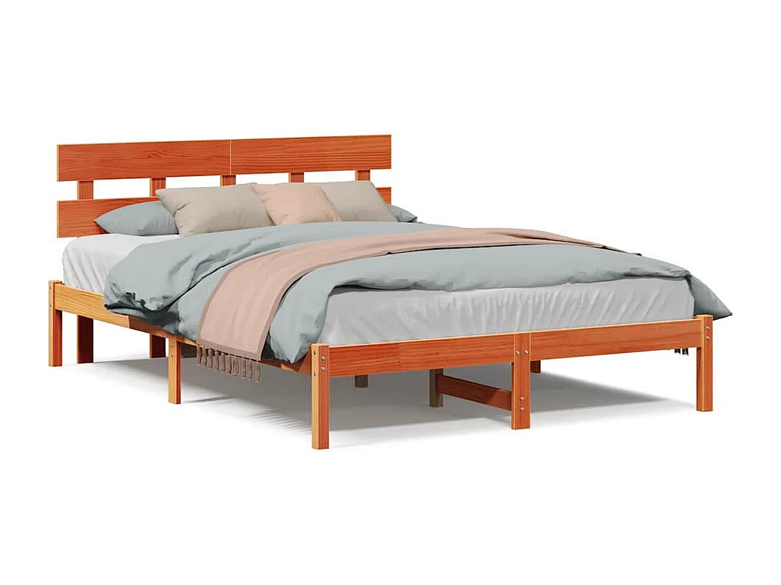 Lit double | Lit adulte | Cadre de lit Marron 150x200 cm Bois de pin massif