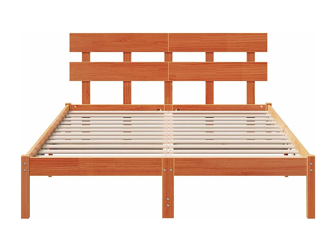Lit double | Lit adulte | Cadre de lit Marron 150x200 cm Bois de pin massif