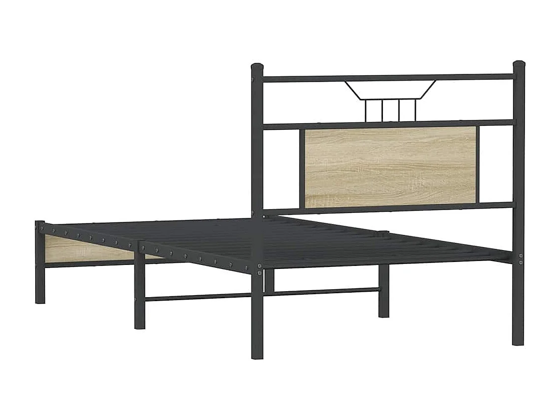 Letto per adulti | Letto singolo | Giroletto senza Materasso Rovere Sonoma 75x190 cm in Truciolato