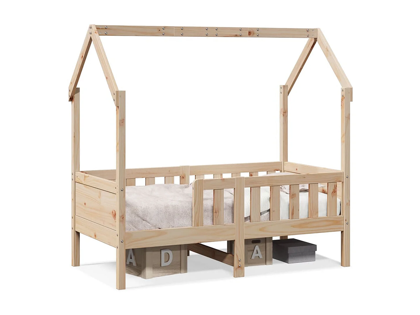 Lit simple | Lit enfant | Cadre de lit d'enfants forme de maison pin 80x160 cm