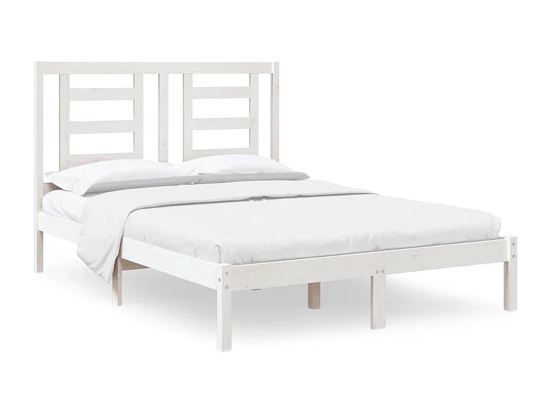 Lit simple | Lit adulte, enfant | Cadre de lit blanc 120x190 cm bois massif