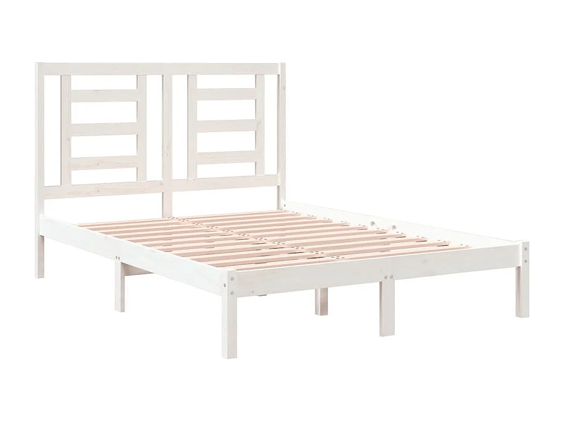 Lit simple | Lit adulte, enfant | Cadre de lit blanc 120x190 cm bois massif