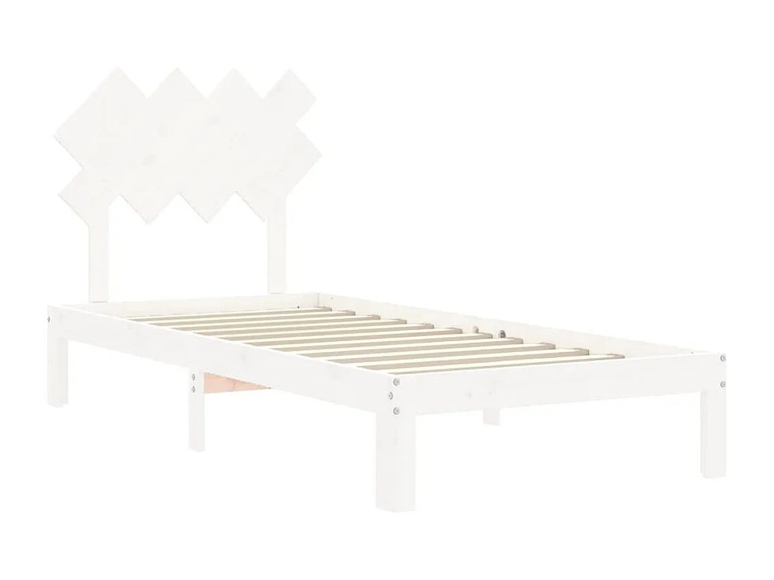 Lit simple | Lit adulte, enfant | Cadre de lit blanc 90x200 cm bois de pin massif