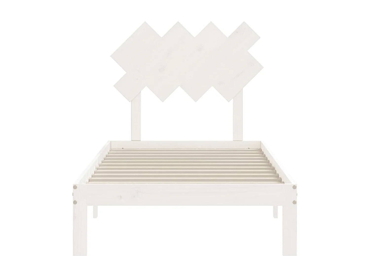 Lit simple | Lit adulte, enfant | Cadre de lit blanc 90x200 cm bois de pin massif