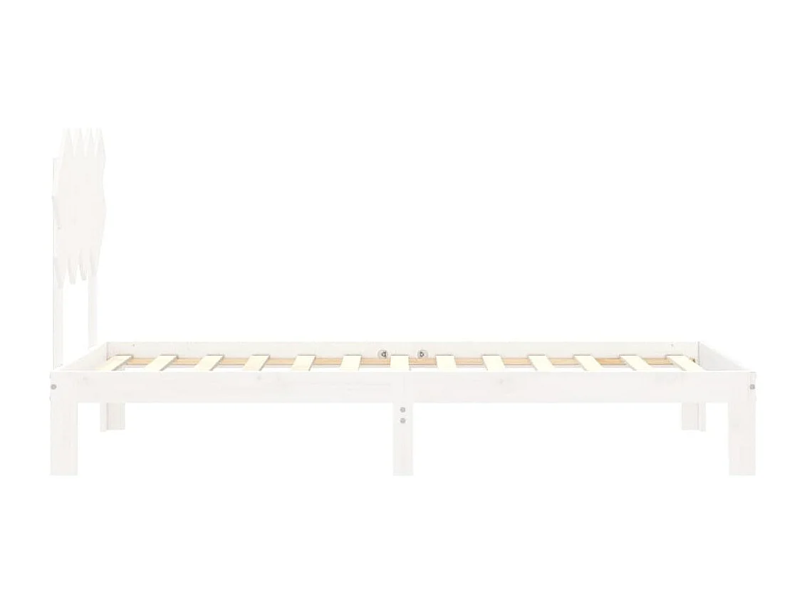 Lit simple | Lit adulte, enfant | Cadre de lit blanc 90x200 cm bois de pin massif