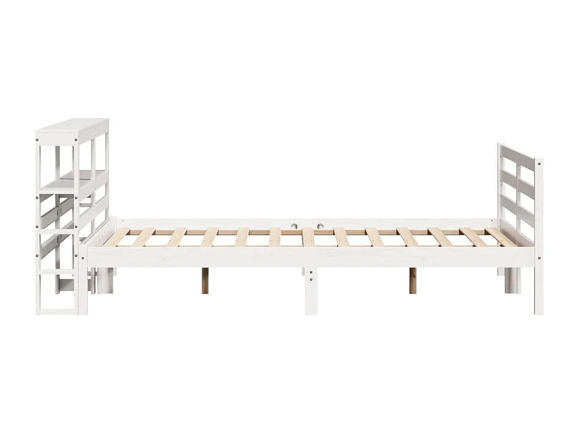 Lit simple | Lit adulte, enfant | Cadre de lit blanc 120x190 cm bois de pin massif