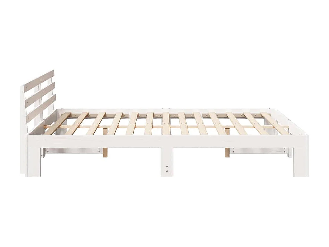 Lit double | Lit adulte | Cadre de lit Blanc 150x200 cm Bois de pin massif