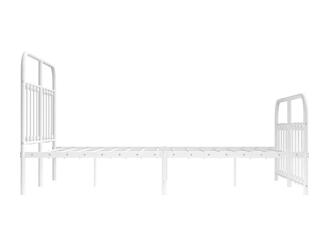 Lit double | Lit adulte | Cadre de lit métal et pied de lit blanc 140x200 cm