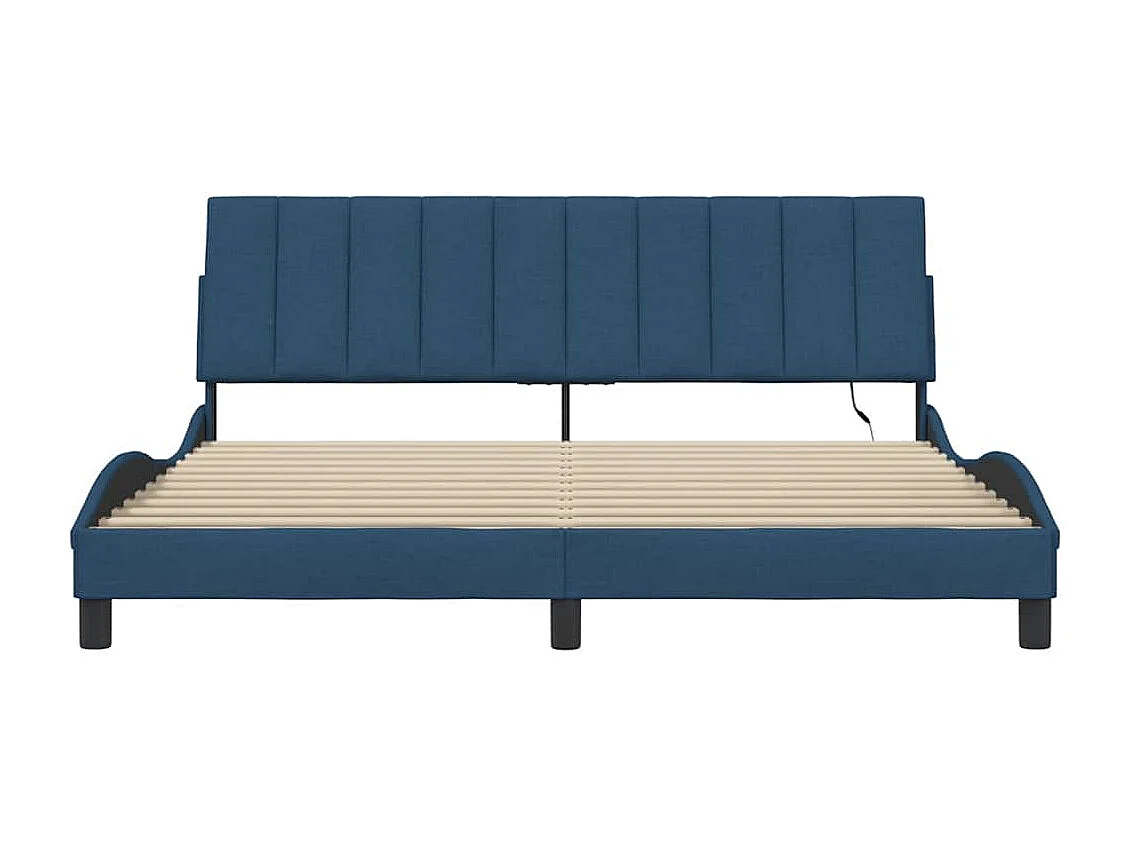 Lit double | Lit adulte | Cadre de lit bleu 180x200 cm tissu