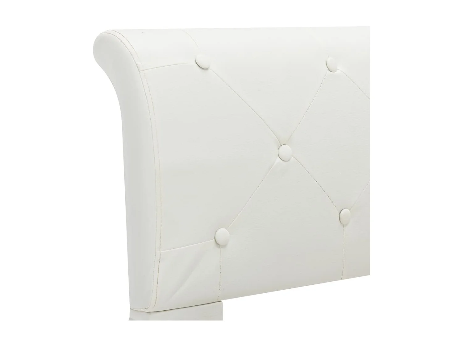 Letto per adulti | Letto singolo | Giroletto Bianco in Similpelle 90x200 cm