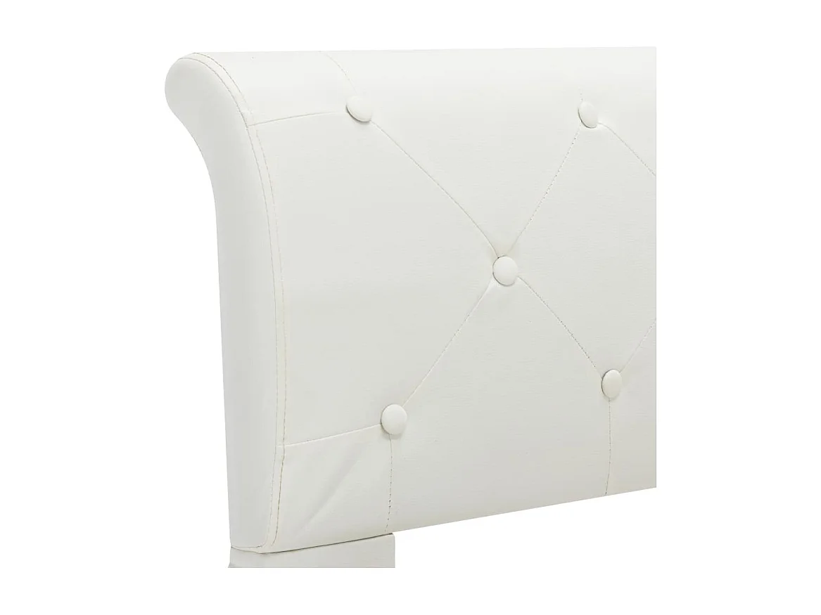 Lit simple | Lit adulte, enfant | Cadre de lit blanc similicuir 90x200 cm