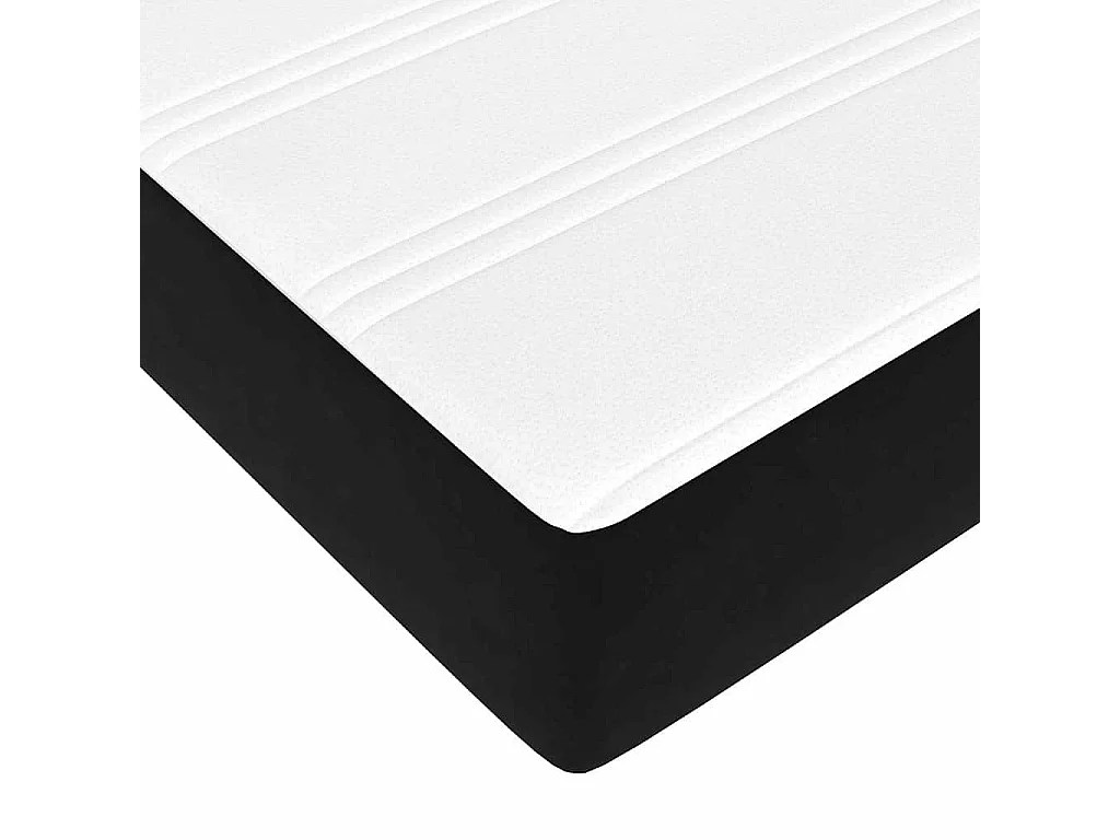 Lit simple | Lit adulte, enfant | Cadre de lit avec matelas Noir 80x200 cm Velours