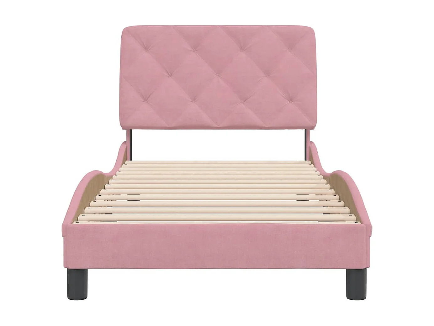 Lit simple | Lit adulte, enfant | Cadre de lit rose 80x200 cm velours
