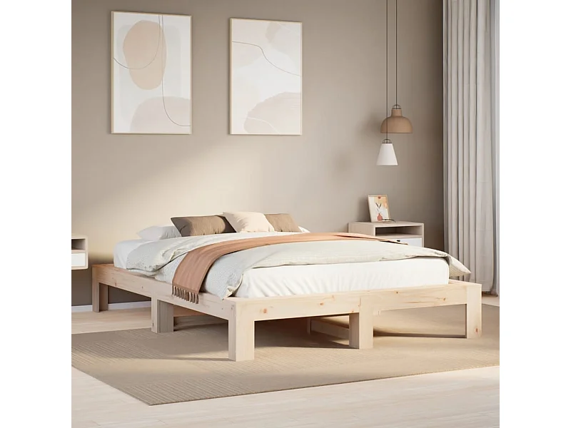 Lit double | Lit adulte | Cadre de lit 140x190 cm bois de pin massif