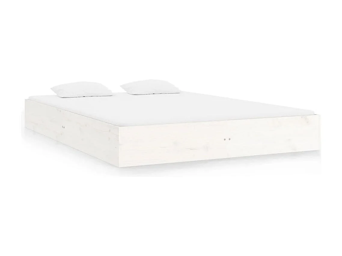 Lit simple | Lit adulte, enfant | Cadre de lit blanc bois massif 120x200 cm