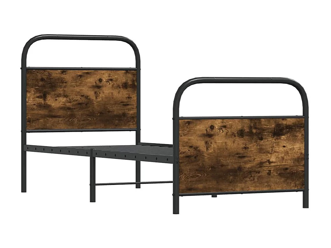 Lit simple | Lit adulte, enfant | Cadre de lit chêne fumé 75x190cm bois d'ingénierie