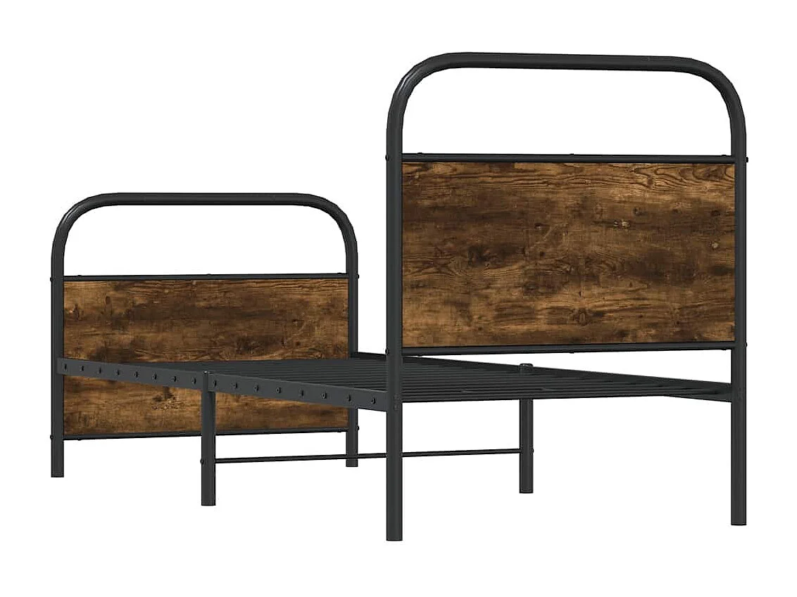 Lit simple | Lit adulte, enfant | Cadre de lit chêne fumé 75x190cm bois d'ingénierie