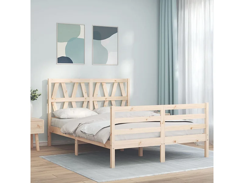 Lit double | Lit adulte | Cadre de lit bois massif 135x190 cm