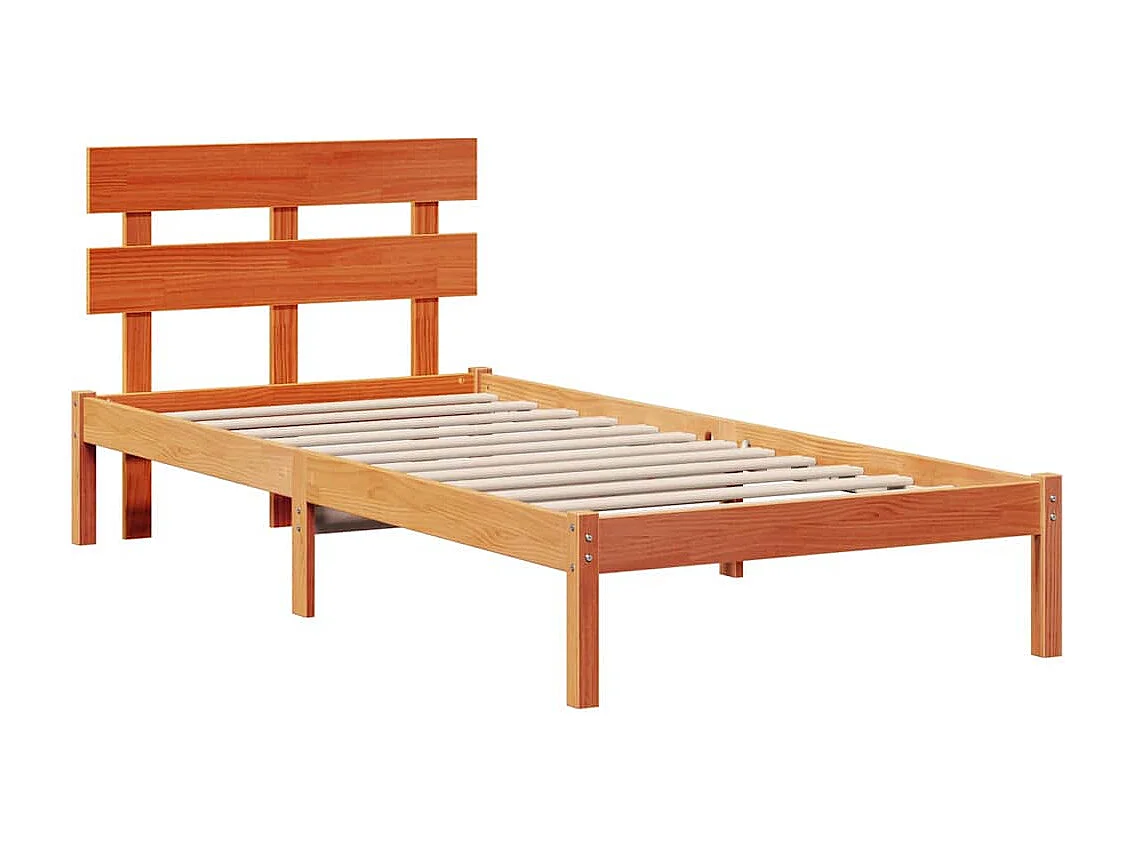 Lit simple | Lit adulte, enfant | Cadre de lit Marron 80x200 cm Bois de pin massif