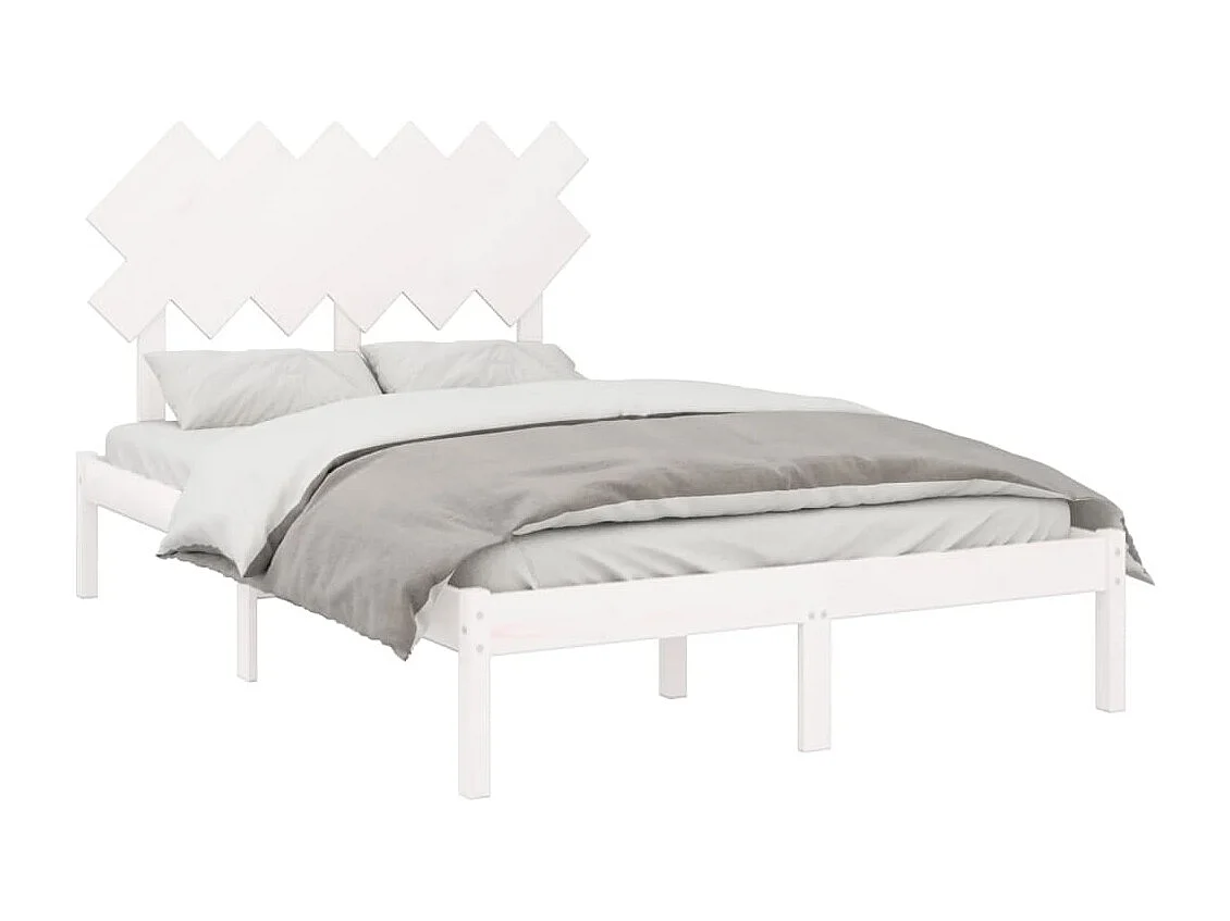 Lit simple | Lit adulte, enfant | Cadre de lit blanc 120x190 cm bois massif