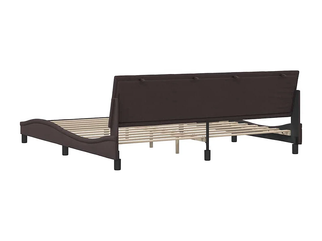 Lit double | Lit adulte | Cadre de lit marron foncé 200x200 cm tissu