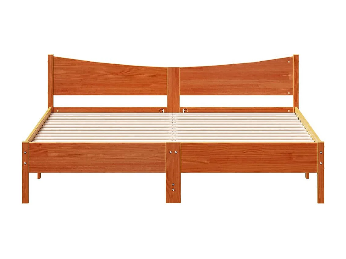 Lit double | Lit adulte | Cadre de lit cire marron 200x200cm bois pin massif