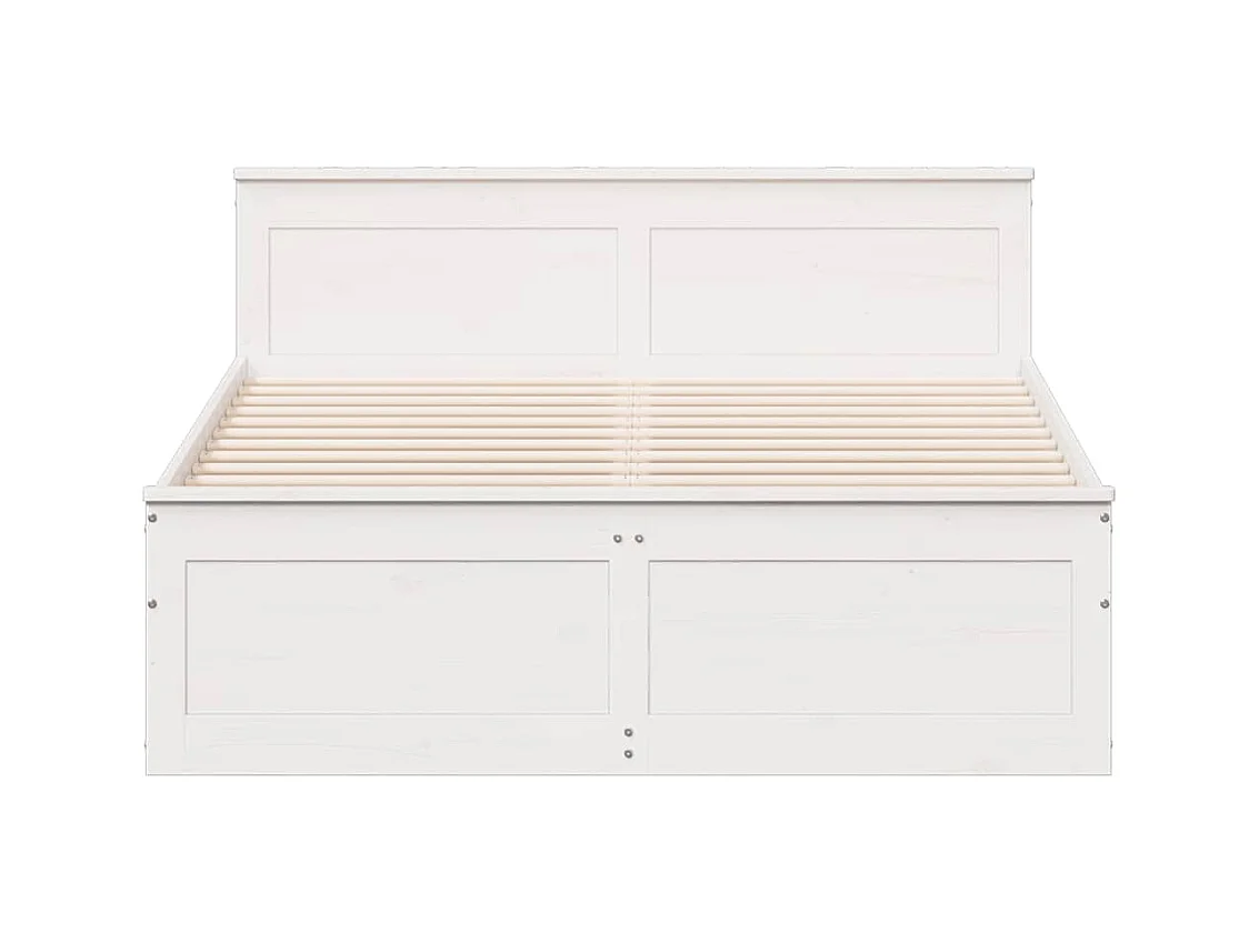 Letto per adulti | Letto matrimoniale | Giroletto senza Materasso con Testata Bianco 140x200 cm Pino