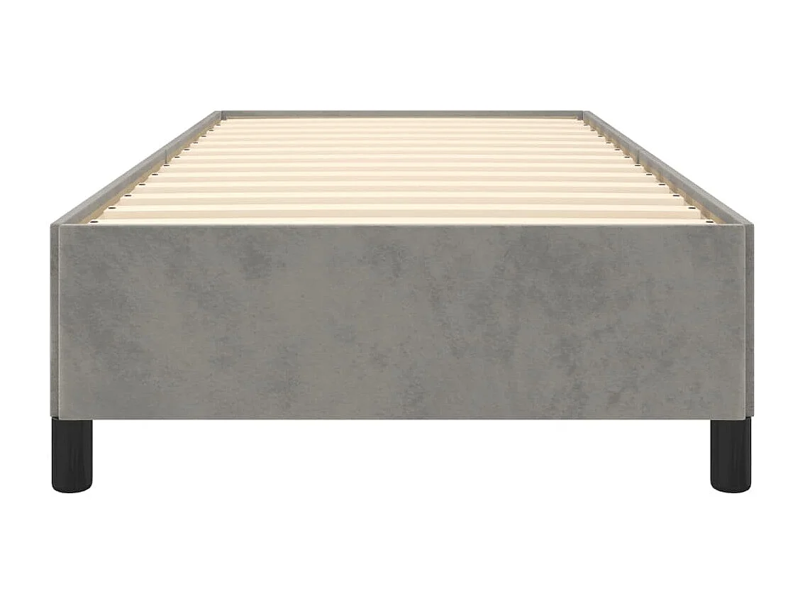 Lit simple | Lit adulte, enfant | Cadre de lit gris clair 90x200 cm velours