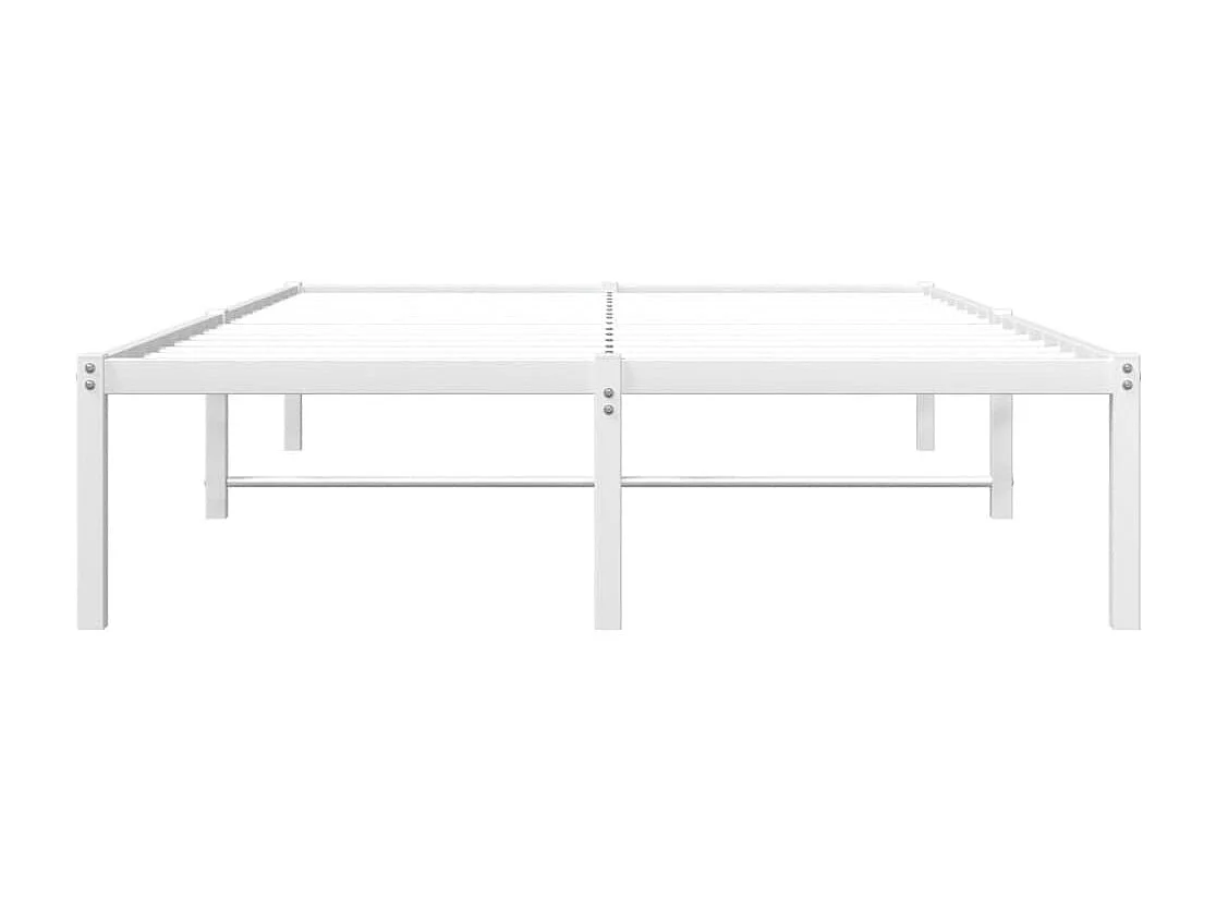 Lit simple | Lit adulte, enfant | Cadre de lit métal blanc 120x190 cm