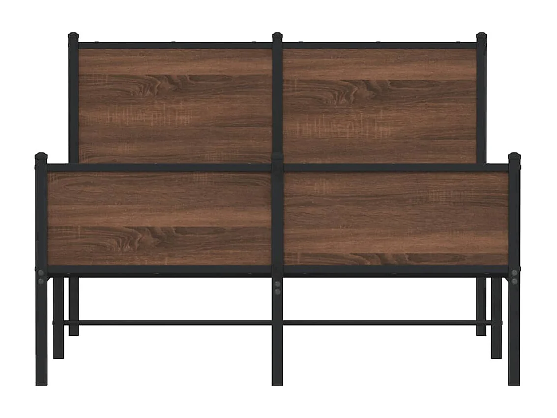 Lit simple | Lit adulte, enfant | Cadre de lit en métal chêne marron 120x200 cm
