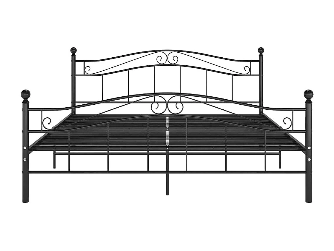 Lit double | Lit adulte | Cadre de lit Noir Métal 180x200 cm