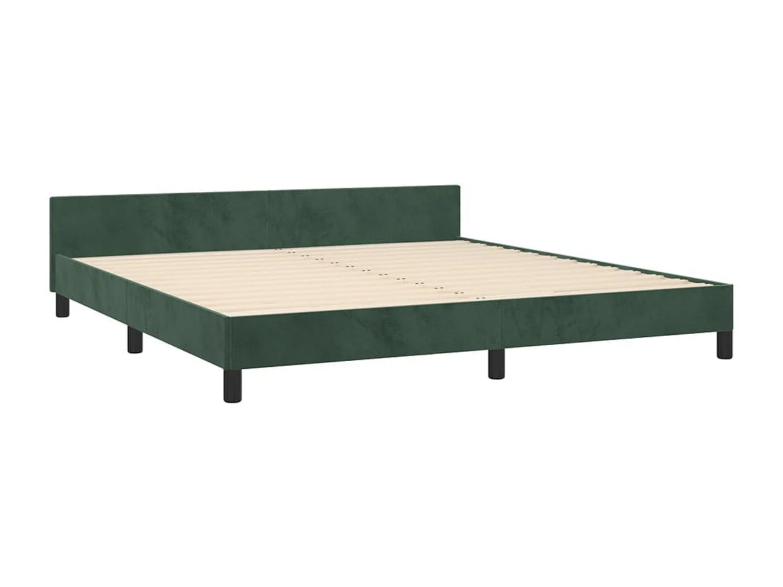 Letto per adulti | Letto matrimoniale | Giroletto con Testiera Verde Scuro 180x200 cm in Velluto