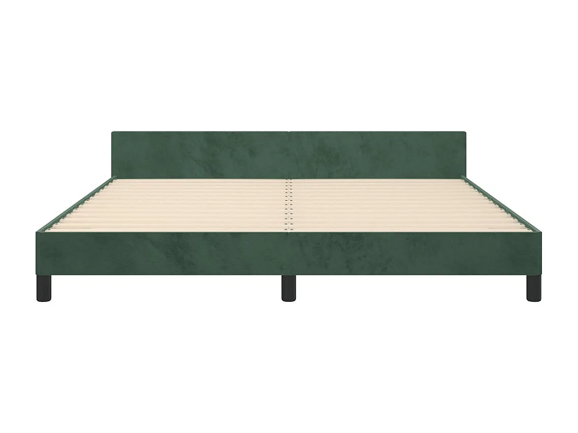 Letto per adulti | Letto matrimoniale | Giroletto con Testiera Verde Scuro 180x200 cm in Velluto
