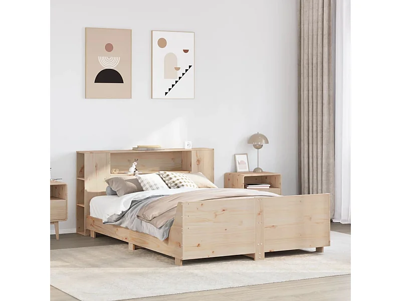 Letto per adulti | Letto singolo | Giroletto senza Materasso 120x200 cm in Legno Massello di Pino