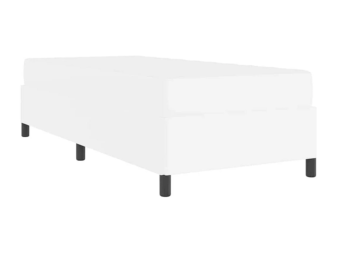 Lit simple | Lit adulte, enfant | Cadre de lit avec matelas Blanc 90x200 cm Faux cuir