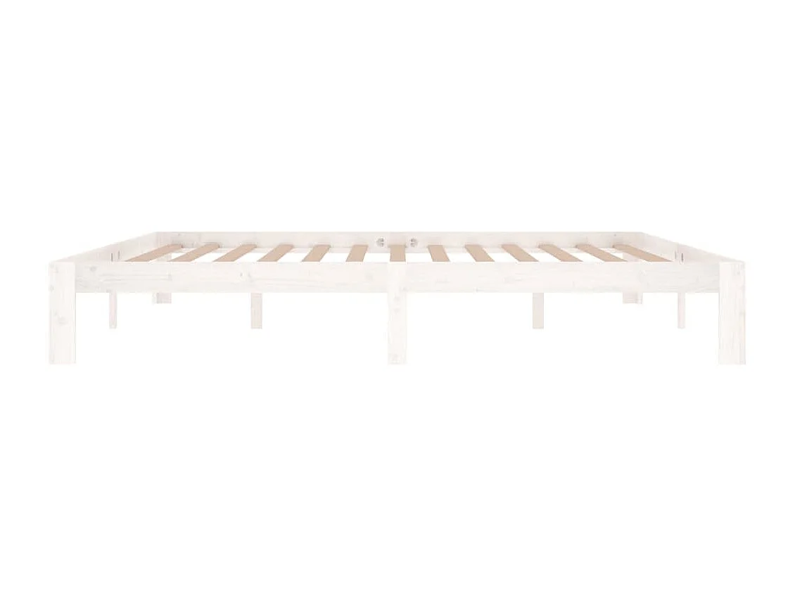 Lit double | Lit adulte | Cadre de lit blanc bois massif de pin 200x200 cm