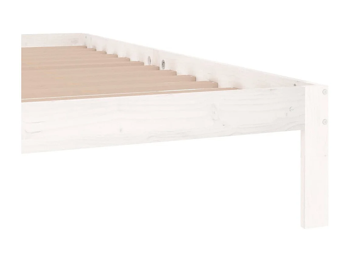 Lit double | Lit adulte | Cadre de lit blanc bois massif de pin 200x200 cm