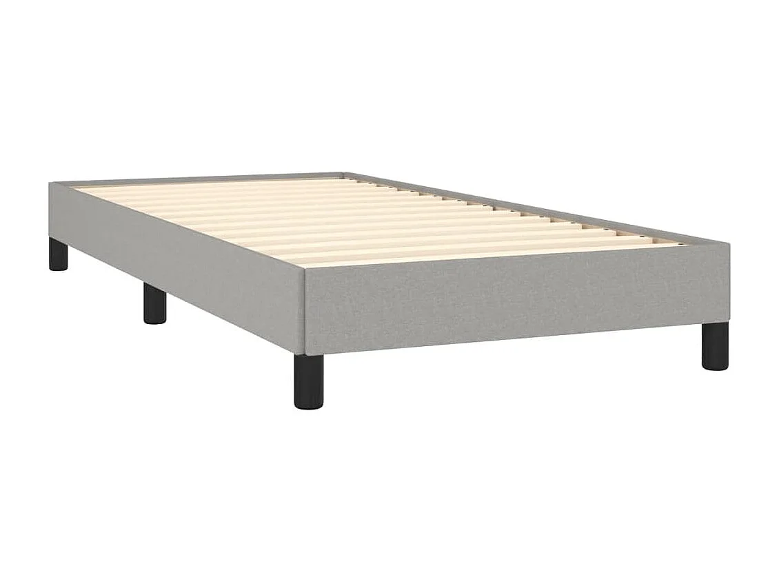 Lit simple | Lit adulte, enfant | Cadre de lit gris clair 100x200 cm tissu