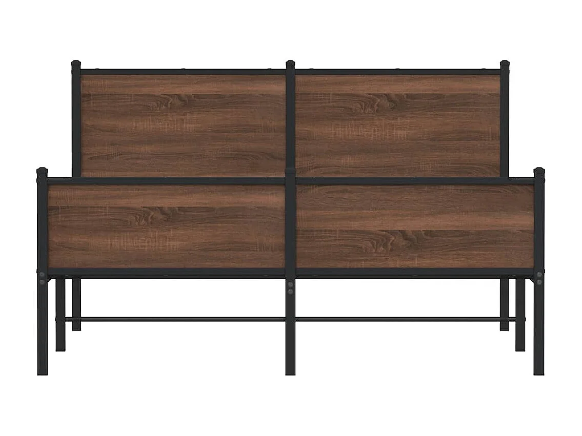 Lit double | Lit adulte | Cadre de lit en métal chêne marron 137x190 cm