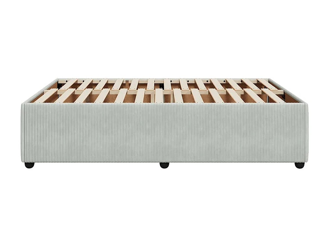 Letto per adulti | Letto matrimoniale | Giroletto senza Materasso Grigio Chiaro 140x190 cm Velluto