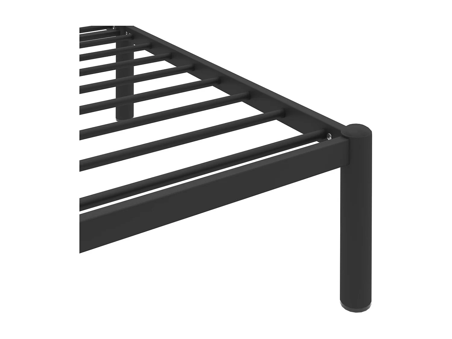 Lit simple | Lit adulte, enfant | Cadre de lit noir métal 100x200 cm