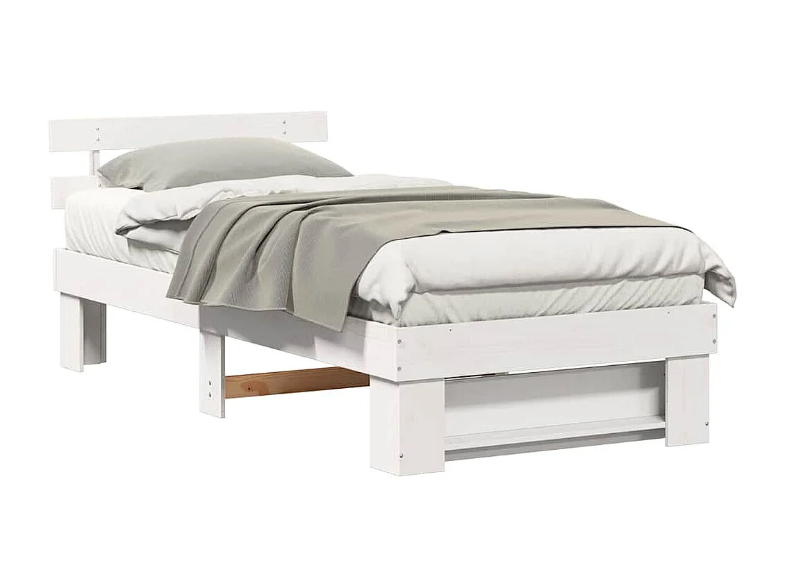 Lit simple | Lit adulte, enfant | Cadre de lit Blanc 80x200 cm Bois massif en pin