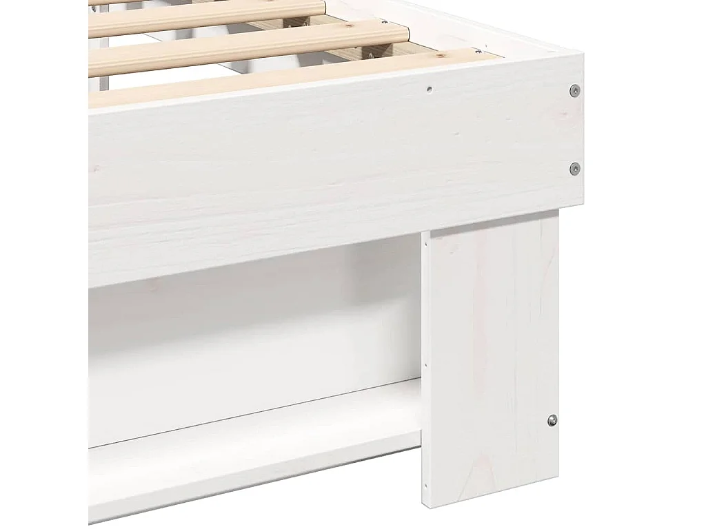 Lit simple | Lit adulte, enfant | Cadre de lit Blanc 80x200 cm Bois massif en pin