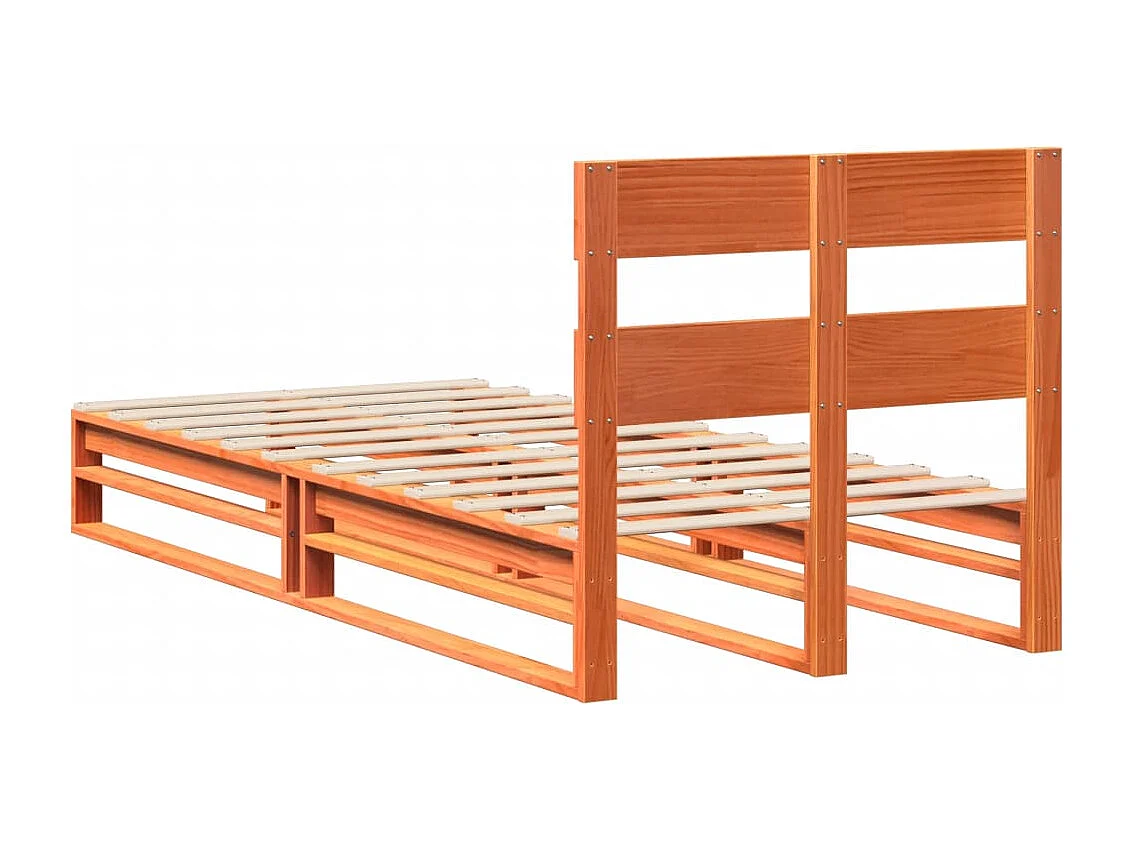 Lit simple | Lit adulte, enfant | Cadre de lit cire marron 100x200cm bois pin massif
