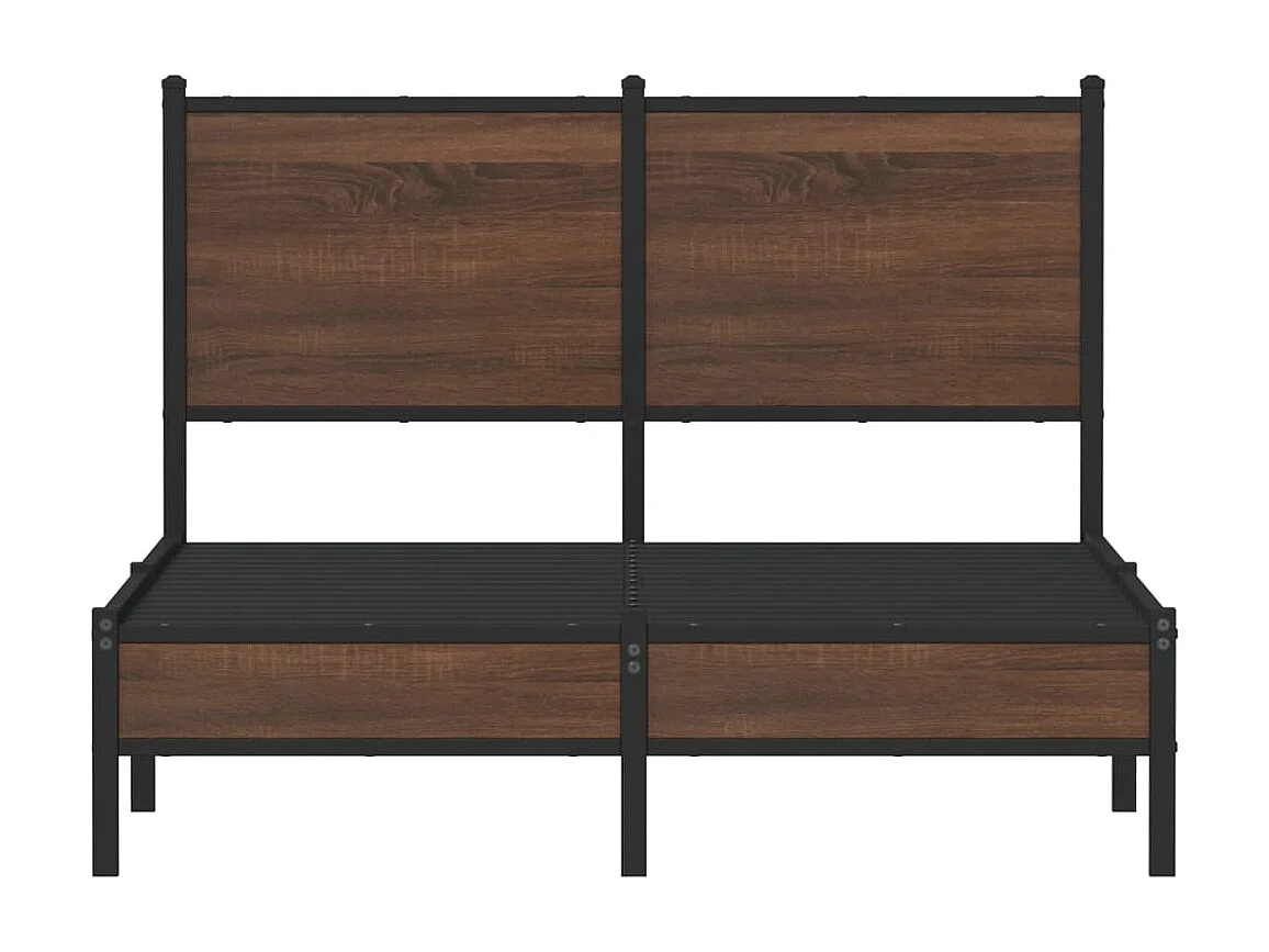Lit simple | Lit adulte, enfant | Cadre de lit en métal chêne marron 120x200 cm