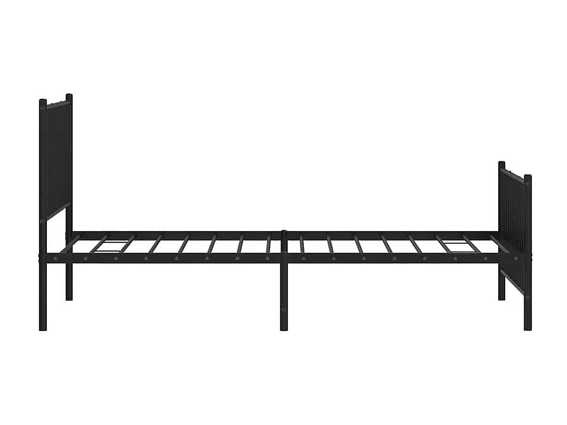 Lit simple | Lit adulte, enfant | Cadre de lit métal avec pied de lit noir 100x190cm