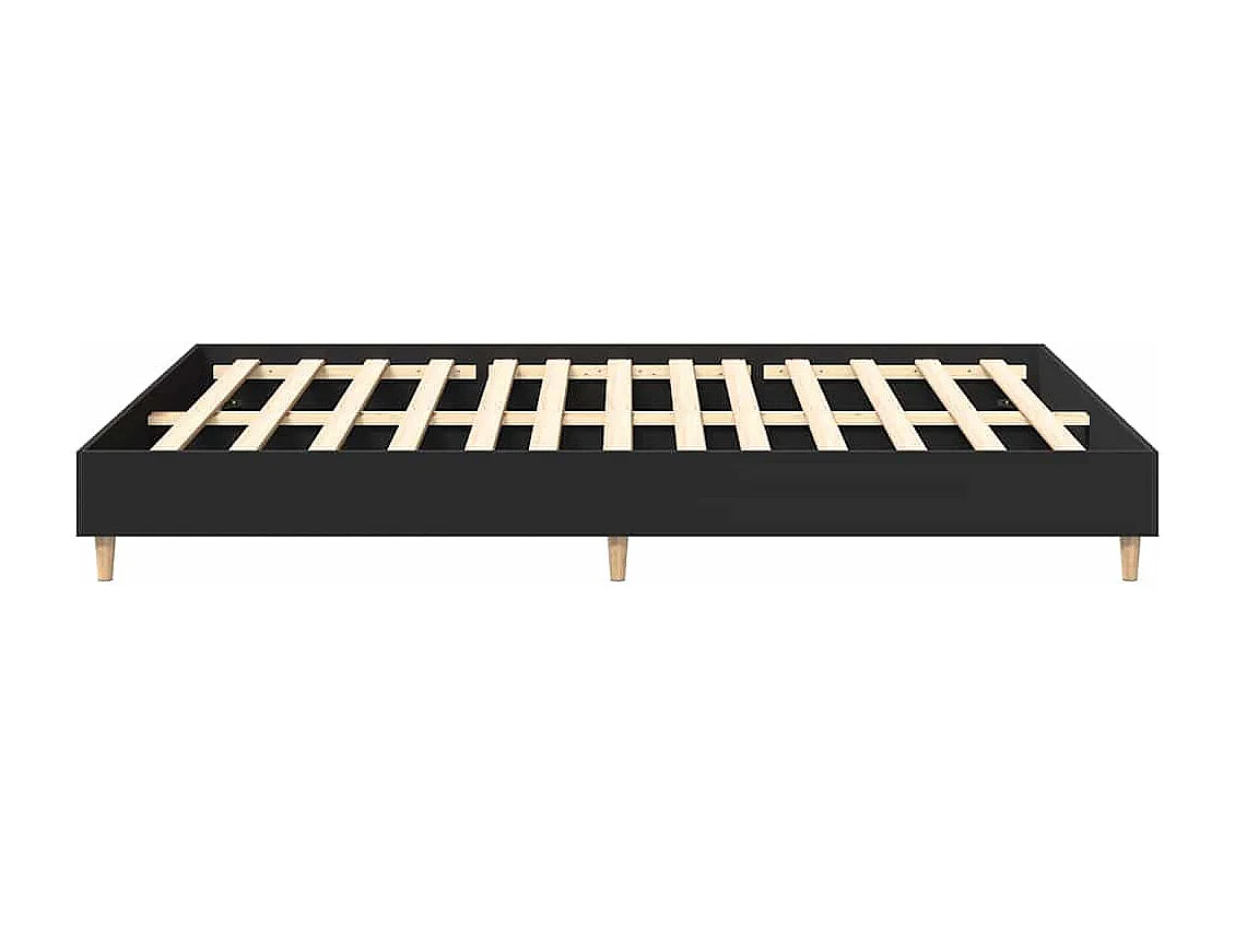 Letto per adulti | Letto matrimoniale | Giroletto senza Materasso Nero 140x200 cm in Legno Multistrato