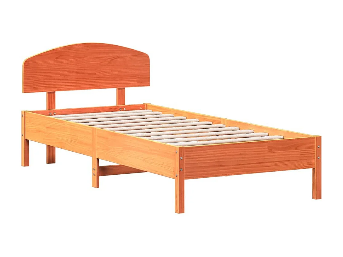 Lit simple | Lit adulte, enfant | Cadre de lit cire marron 100x200cm bois pin massif